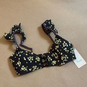 Maaji Black Floral Bikini Top